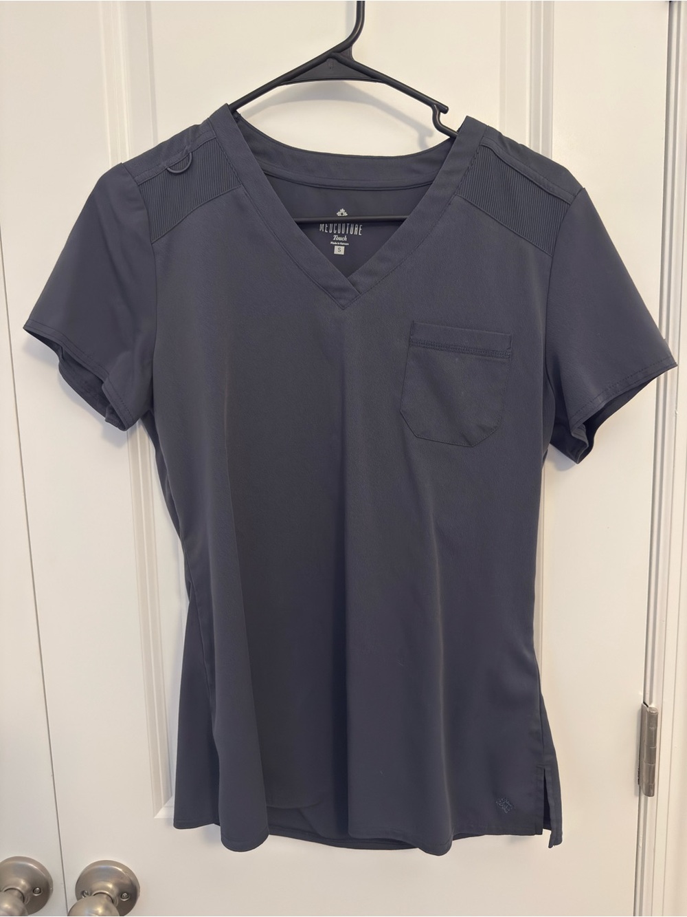 Med Couture Women's Touch V-Neck Scrub Top in Charcoal